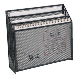 金属文件架铁艺A4文件夹收纳架多功能收纳盒放置三层挂墙式免打孔壁挂架办公资料架杂志架菜单篮展示置物架子