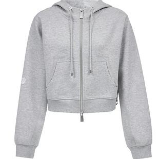 【ONLY奥莱】春款时尚撞色抽绳下摆设计宽松落肩连帽短款卫衣女