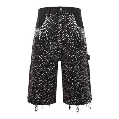 BIRTH OF ROYAL CHILD.BORC 【吴莫愁同款】镭射满钻牛仔短裤男