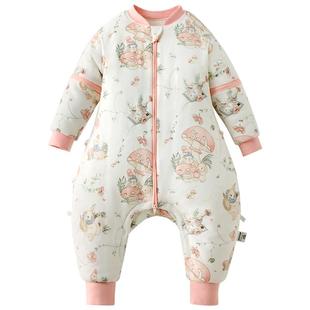 婧麒[暖姜]婴儿睡袋春秋冬季恒温分腿宝宝睡袋防踢被子四季通用