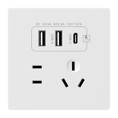 五孔USB快充插座智能快充不伤机