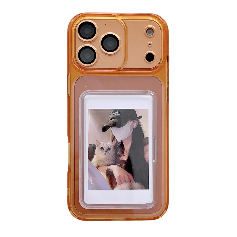 定制新款iphone18promax拍立得手机壳适用于苹果17Pro情侣透明硅胶壳16高级明星小卡手机壳15照片防摔保护