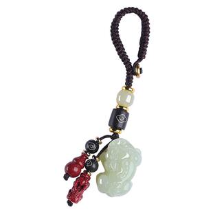 和田玉貔貅钥匙扣2026年新款汽车挂件男士高级感玉石挂饰品女精致