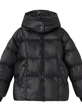 Jamor加墨纯色鹅绒保暖羽绒服简约时尚连帽外套女装2026冬季新款