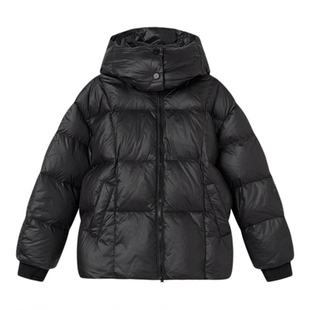 Jamor加墨纯色鹅绒保暖羽绒服简约时尚连帽外套女装2025冬季新款