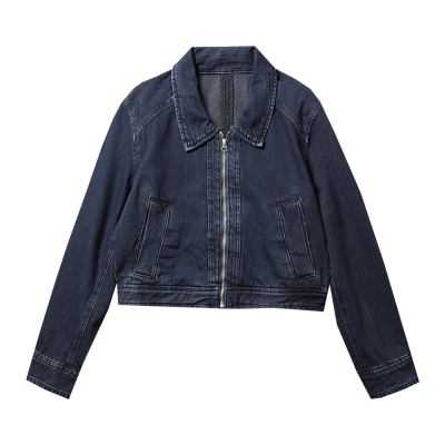 TANG TOWN 法式CHIC/港风 佰搭灵魂单品 复古短款牛仔夹克外套 女