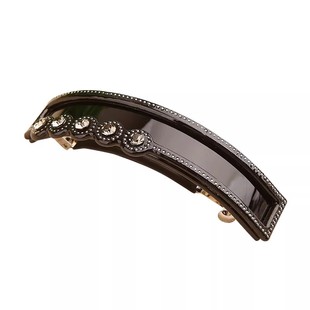 韩国黑色超大号发夹女后脑勺气质扎马尾发卡弧形一字夹发量多横夹