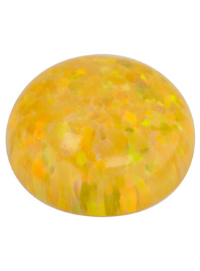 黄色多彩圆形人造欧泊石OPAL 平底素面欧珀澳宝戒面镶嵌手链#54