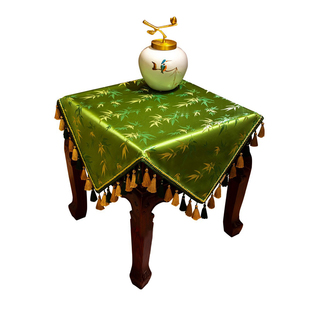 客厅边柜盖布高档新中式茶几垫布床头柜小角几装饰布方形桌布盖巾