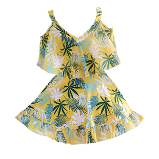 泳衣女保守2025新款大码胖mm显瘦遮肚性感泡温泉分体裙式度假泳装