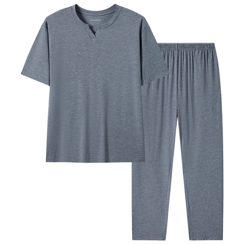 舒雅男士V领家居服套装