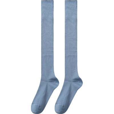 tutuanna春秋棉质透气纯色过膝袜 表层棉袜口织标显瘦长筒袜子女