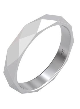 纯银戒指男女通用个性棱角刻字