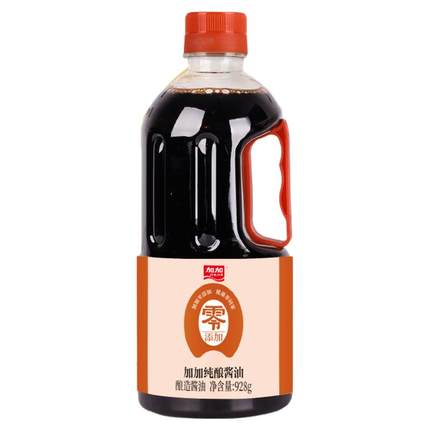 加加零添加纯酿酱油928g特级品质酱油炒菜凉拌无碘盐家用调味品