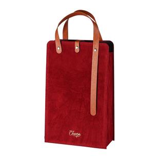 左和右红酒包装礼盒空盒双支装红酒盒红酒袋手提袋葡萄酒包装盒