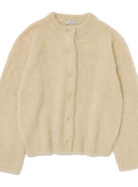 MOUSSY 春季新品温柔慵懒风软糯毛绒针织开衫女010IA370-8251