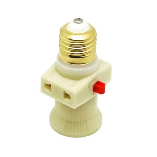 E27悬吊式双螺口分火灯座带开关 宿舍悬吊灯泡插座 两位二孔插座