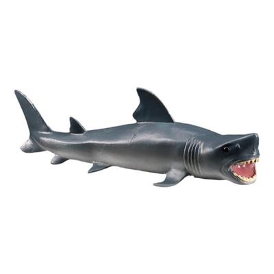 仿真海洋模型动物套装大白鲨巨齿鲨海豚鲨鱼玩具儿童实心塑胶摆件