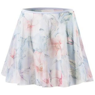 小茉莉水彩印花芭蕾舞裙成人女形体服体操服舞蹈练功服纱裙半身裙