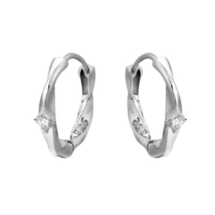 黑骨BLACKBONE S925银纯扭转十字星耳环小众简约冷淡风无性别耳饰