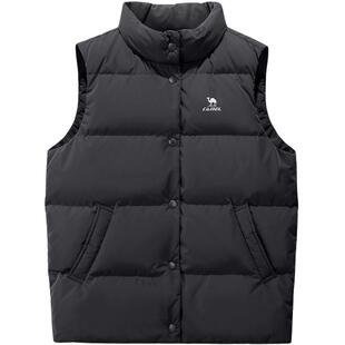 骆驼泡芙加厚羽绒马甲女士秋冬季立领内搭保暖坎肩运动打底上衣男