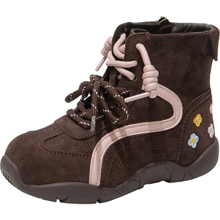 女童鞋子儿童马丁短靴子2025新款秋冬季加绒冬鞋女宝宝二棉德训靴