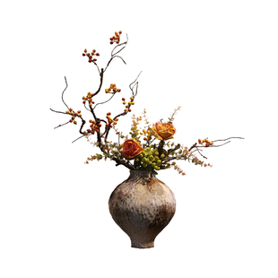 禅意陶瓷花瓶宋式美学摆件新中式民宿酒馆高级设计师推荐法式装饰