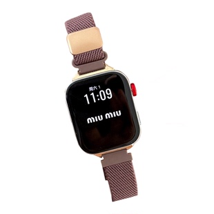 新款适用华为FIT4表带watchfit5手表女款烟紫色平纹编织磁吸fit3/2智能运动fit4pro夏天透气高级尼龙替换腕带