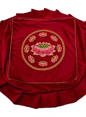 蒲团驼绒绒面莲花拜垫套可拆洗