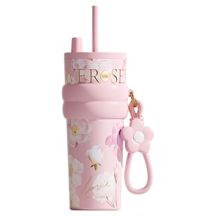 世大家保温杯吸管水杯女高颜值情人节大容量陶瓷内胆新年生日礼物