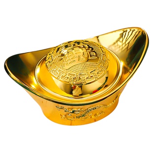 合金元宝空心黄铜摆件仿真金元宝招财供奉财神工艺品开业乔迁礼品