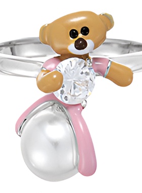 小众设计高级感童趣可爱小熊戒指女时尚个性ins风开口可调节指环