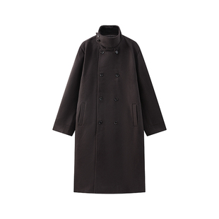 COLN秋冬怎么能缺少常青大衣呢多种穿法50羊毛双排扣立领大衣