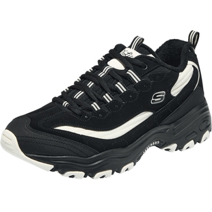 斯凯奇熊猫鞋秋冬男款黑色加绒厚底增高老爹鞋保暖舒适休闲运动鞋