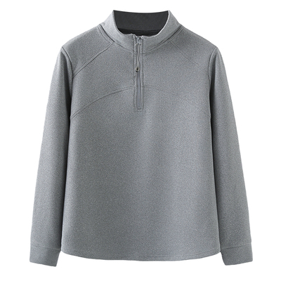 翠袖大码女装半拉链立领加绒卫衣女秋冬季长袖T恤打底衫宽松上衣