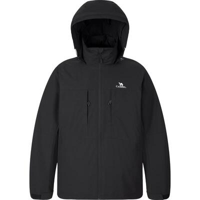 三合一短款羽绒服骆驼连帽