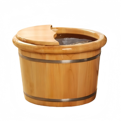 仟木悦实木泡脚桶家用加大加厚桶