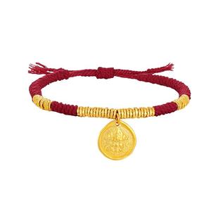 赛菲尔黄金手链女黄财神足金999.9盘缠金手绳古法金251101