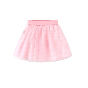 little mori小森林女宝宝夏季甜美短裙女童粉色公主裙半身裙子