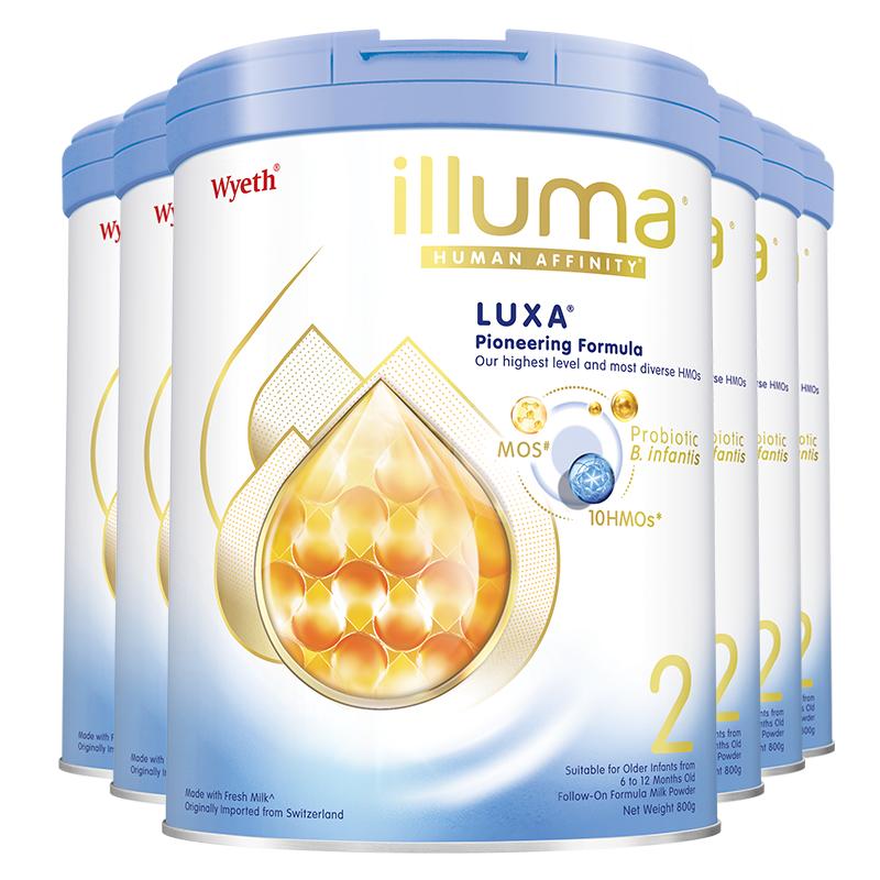 【6罐】惠氏启赋luxa未来2段10HMO婴儿配方奶粉800g重磅新品上市