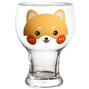 小乐原创圆溜溜的杯型 萌趣表情惹人爱 耐热玻璃杯饮料啤酒杯水杯