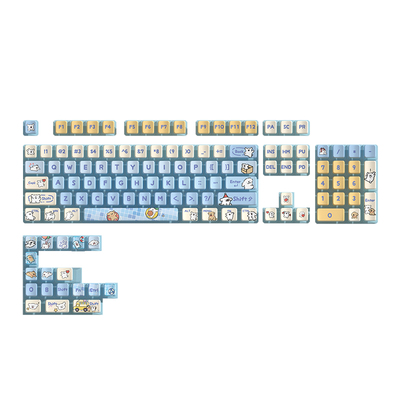 线条小狗四面透键帽热升华PBT