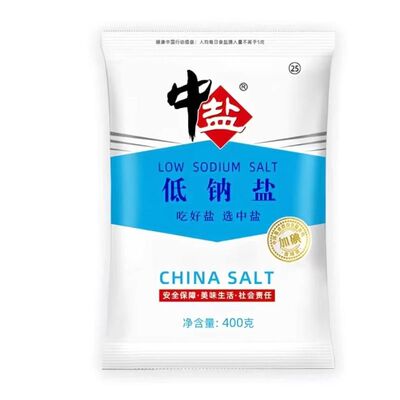 精纯加碘低钠盐400克家庭钾盐食用盐家用调味品细盐精制补钾优质