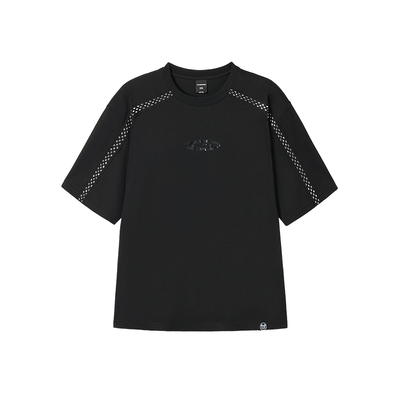 韦恩泽维尔金属织带幻光短袖T恤