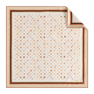 万事利2025新款真丝丝巾女手工卷边桑蚕丝小方巾生日礼物 多重锦