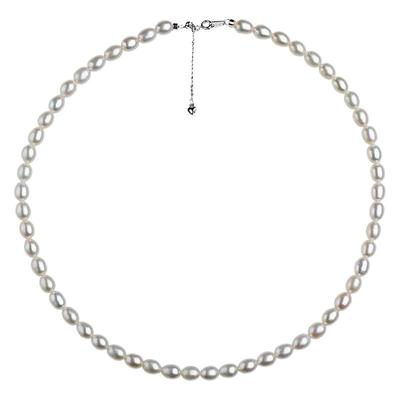 海梵纪 3mm米粒形珍珠项链诸暨极光淡水无核小米珠baby珠锁骨链