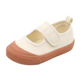 TOPSTAR儿童帆布鞋女童男童幼儿园室内鞋小白鞋宝宝儿童鞋软底鞋