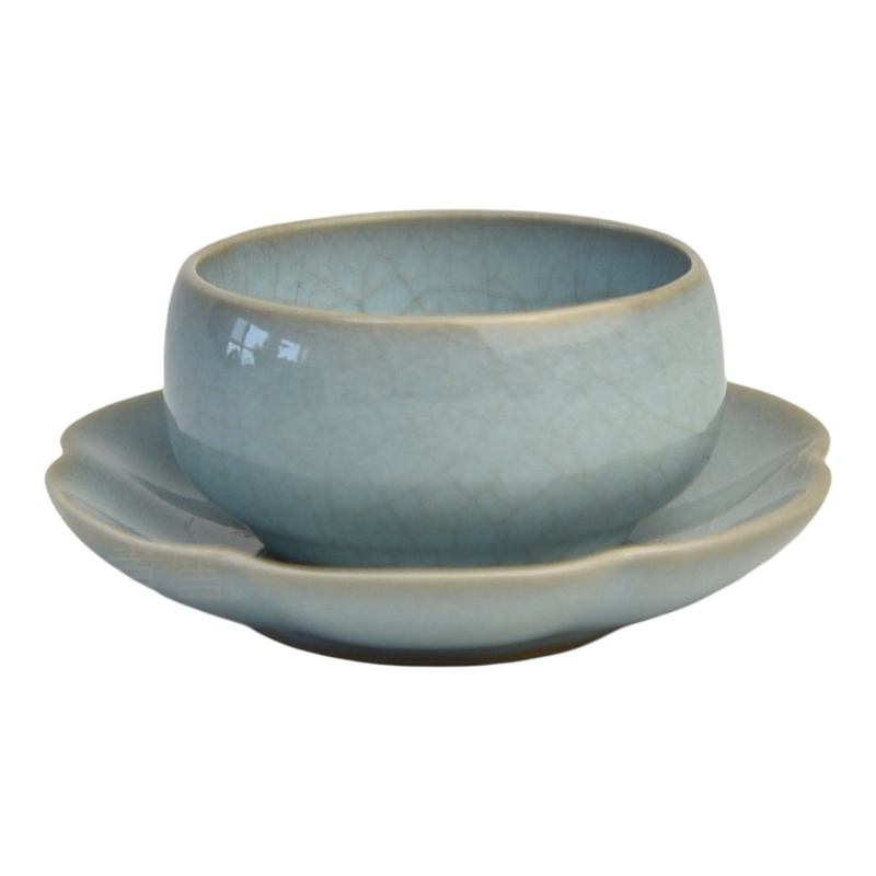 汝窑刘恩霞天青釉茶托孤品