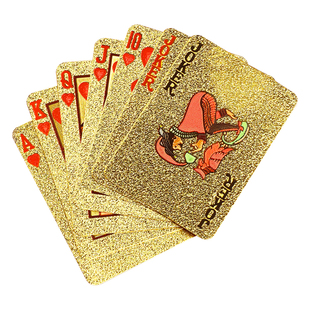 迷你土豪金扑克牌pvc塑料纸牌旅行可爱小扑克休闲娱乐牌防水耐磨