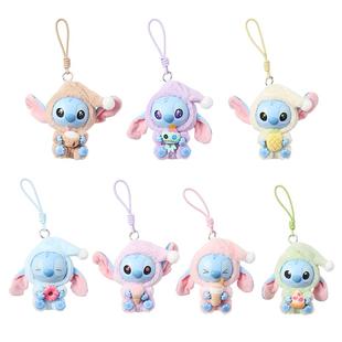 【现货】MINISO名创优品迪士尼史迪奇再困也要吃一口搪胶毛绒盲盒